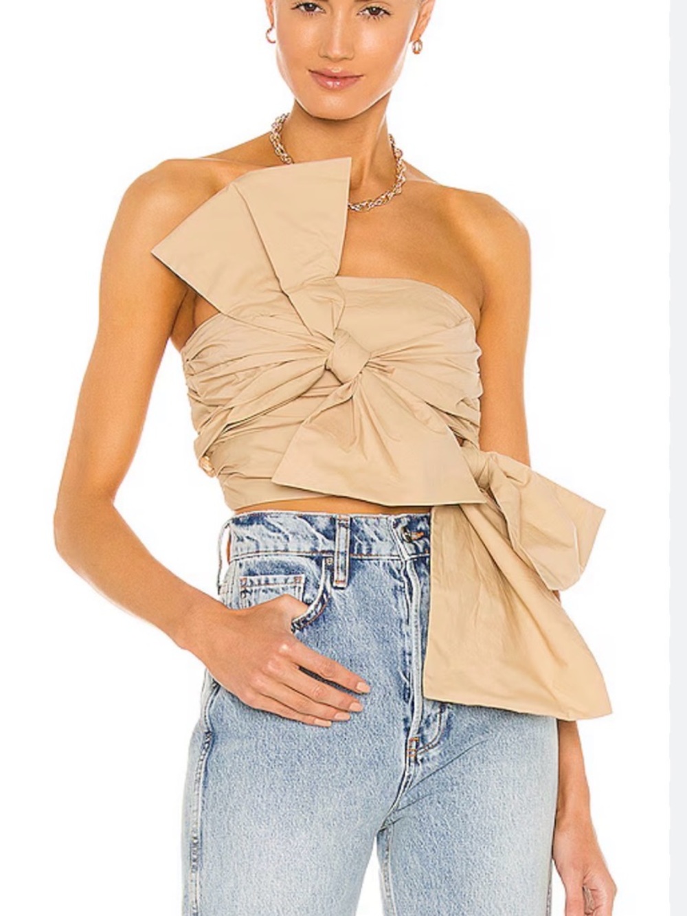 SONG OF STYLE OLSEN TOP IN SAND BEIGE NWT SIZE XS